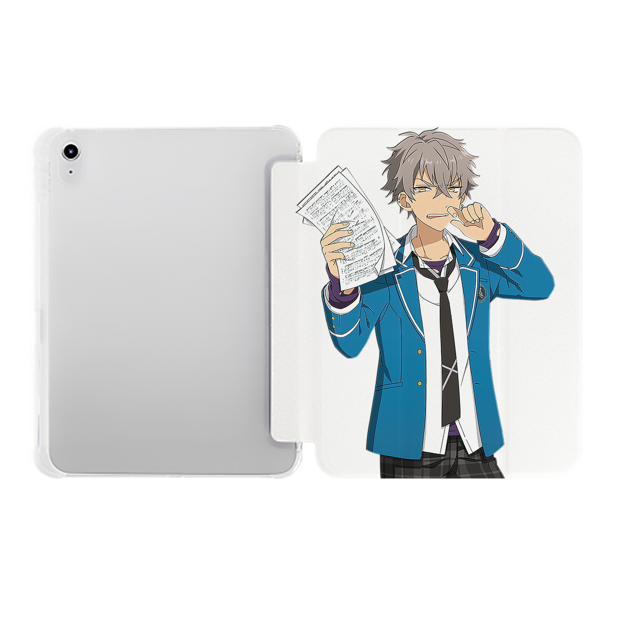 （画像用） あんさんぶるスターズ! Ensemble Stars IPad ケース ペン収納付き 三つ折りスタンド PUレザー×シリコン 対応機種9.5/10.5/10.9インチ